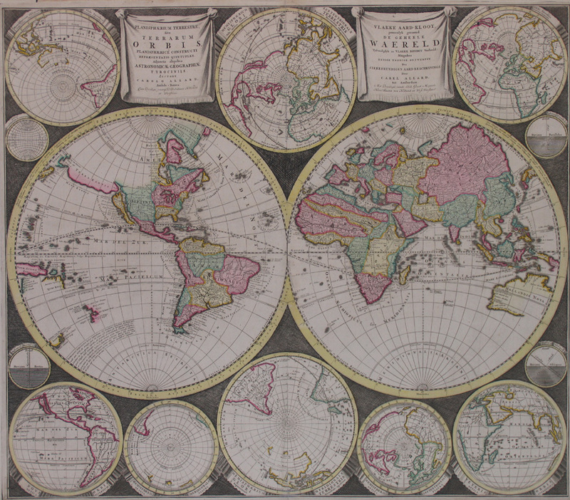 Oude wereldkaart uit 1695