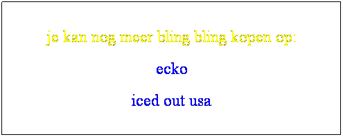 Text Box: je kan nog meer bling bling kopen op:
ecko
iced out usa
