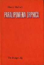 Paralipomena Orphica, 1e druk