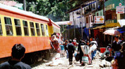 De beruchte toeristentrein in Aguas Calientes