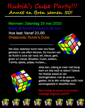 Flyer rubik's cube party
