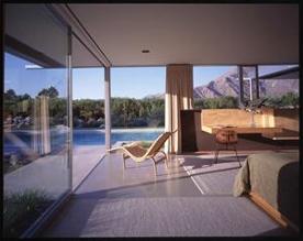 Picture taken from the interior of the Kaufmann House. Designed by Richard Neutra, build in 1946/1947