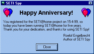 5 years SETI - congratulations